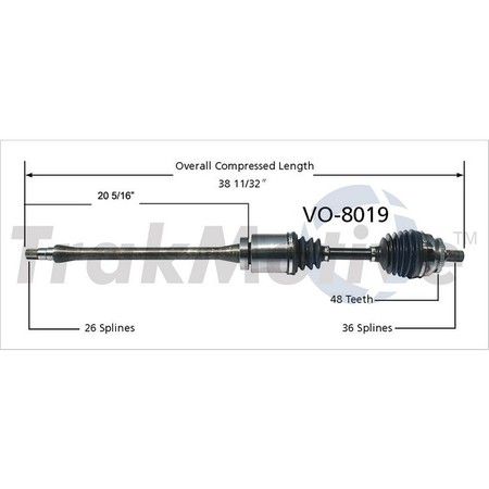 SURTRACK AXLE Cv Axle Shaft, Vo-8019 VO-8019